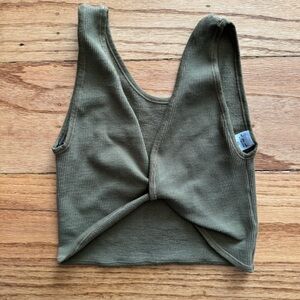 Urban Outfitters Olive Green Ribbed Tank Top
